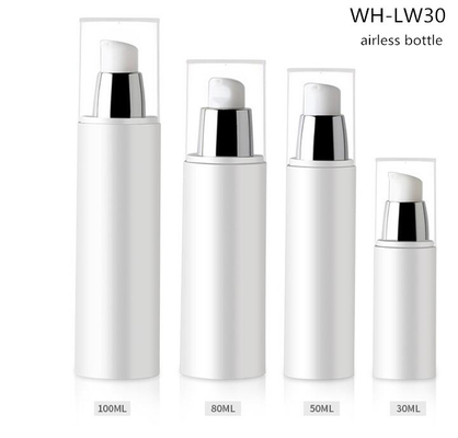 high quality cosmetics airless pump bottle 30ml 50ml 80ml 100ml white